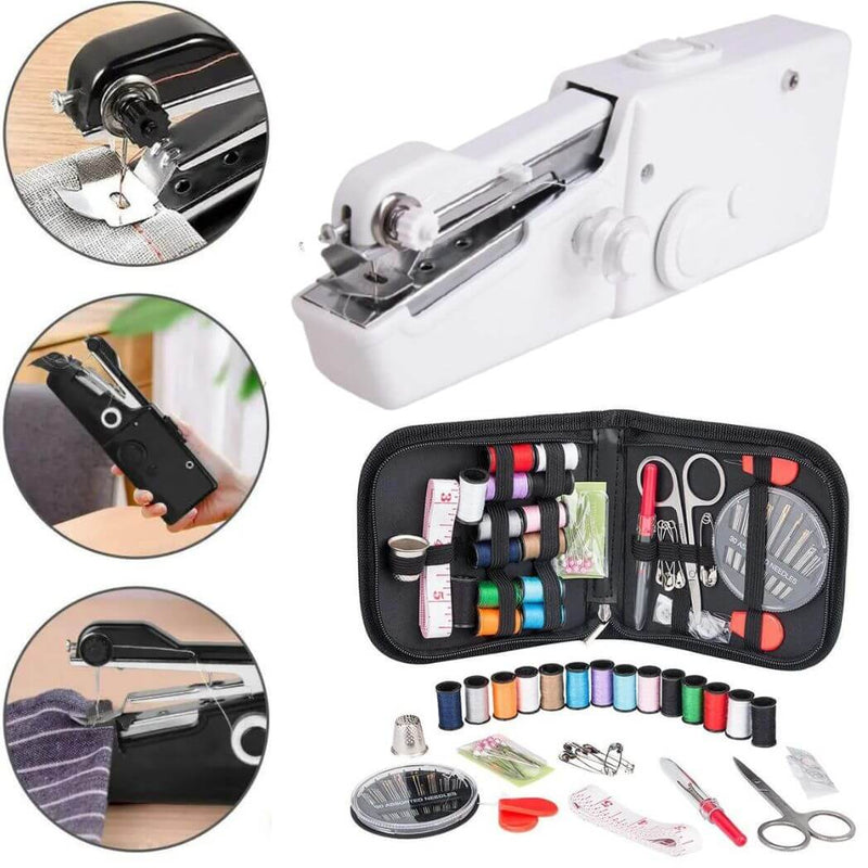 Mini Máquina de Costura Portátil Sem Fio SeamGo + Brinde Estojo Kit Costura