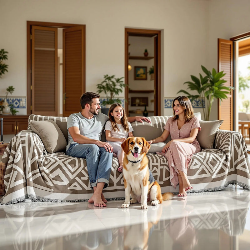 Manta para Sofá em Chenille Estilo Boho Confort - Toque de Conforto e Estilo para Seu Ambiente