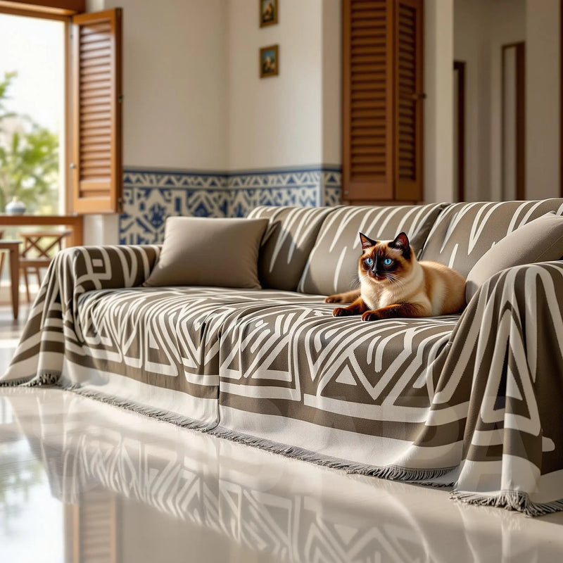 Manta para Sofá em Chenille Estilo Boho Confort - Toque de Conforto e Estilo para Seu Ambiente