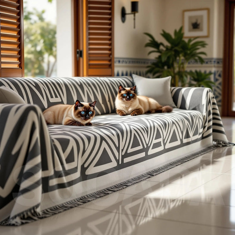Manta para Sofá em Chenille Estilo Boho Confort - Toque de Conforto e Estilo para Seu Ambiente