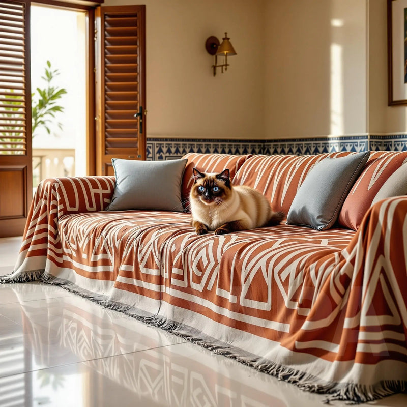 Manta para Sofá em Chenille Estilo Boho Confort - Toque de Conforto e Estilo para Seu Ambiente