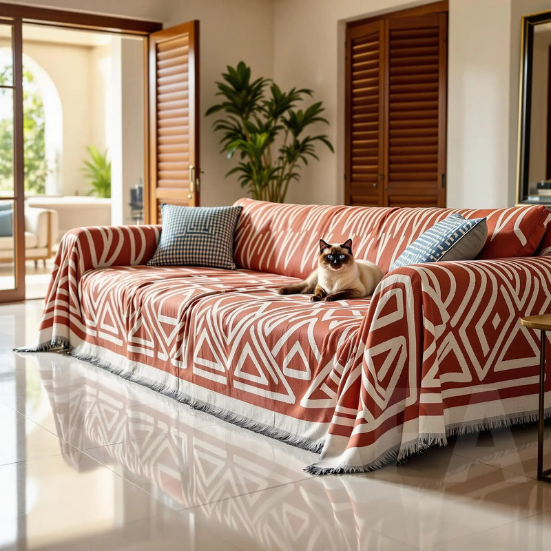 Manta para Sofá em Chenille Estilo Boho Confort - Toque de Conforto e Estilo para Seu Ambiente