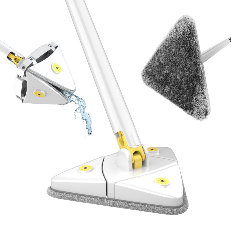 Esfregão Triangular Giratório 360º PowerSpin - Limpeza ágil e eficaz em todos os ângulos.